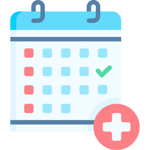 Medical appointment cross schedule calendar icon