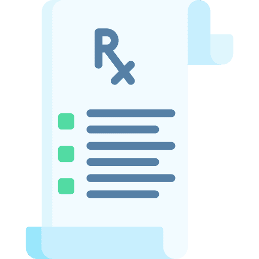 Medical prescription hospital report document icon