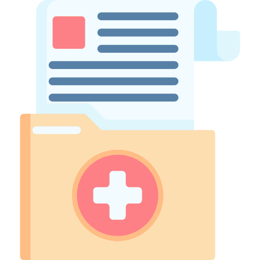 Medical record healthcare and medical document health report icon