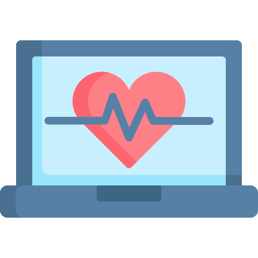 Heart rate cardiology pulse electronics icon