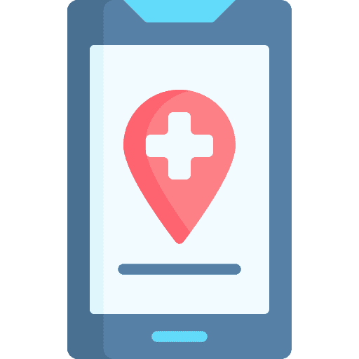 Location hospital location electronics icon