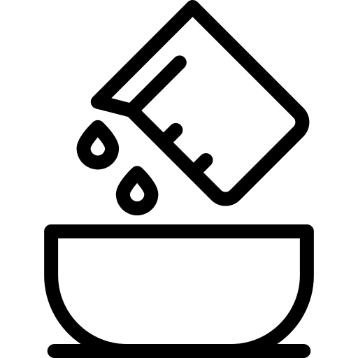 Bowl pouring mixture food and restaurant icon