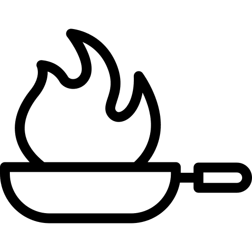 Frying pan cook fire pan icon