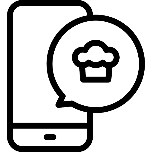Recipe mobile phone technology food and restaurant icon