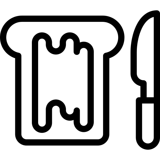 Bread toast bread jam icon