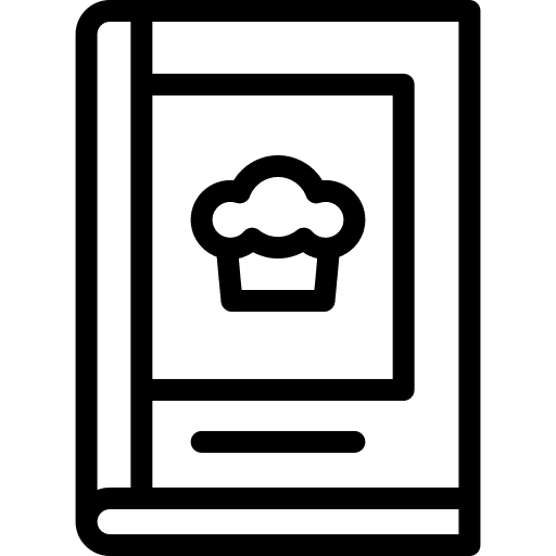 Recipe book book food and restaurant chef hat icon