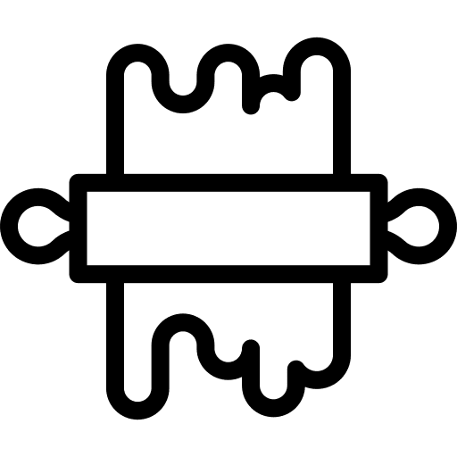 Rolling pin cooking kitchen utensil dough icon