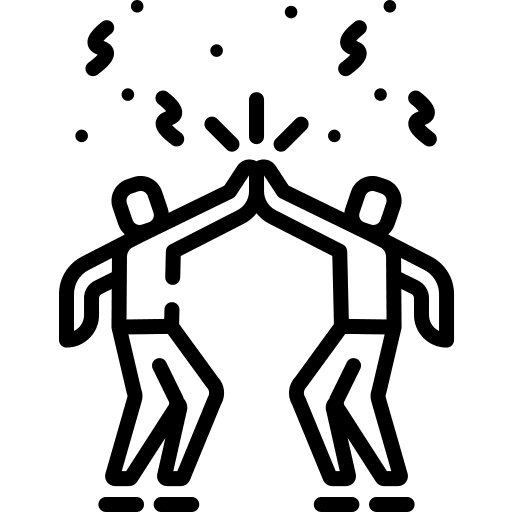 High five team friendship encourage icon High five team friendship encourage icon