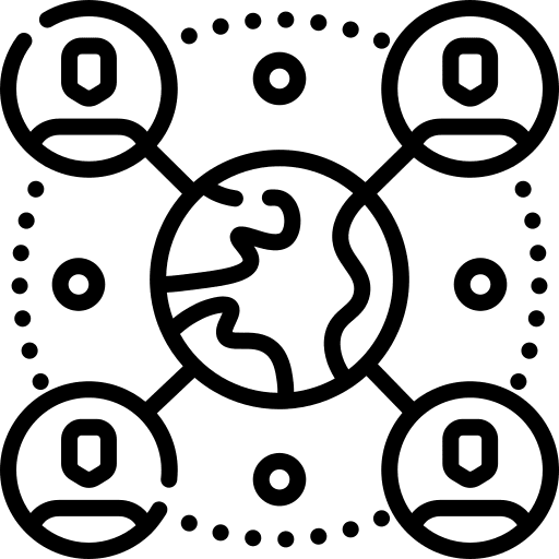 Remote global members working icon Remote global members working icon