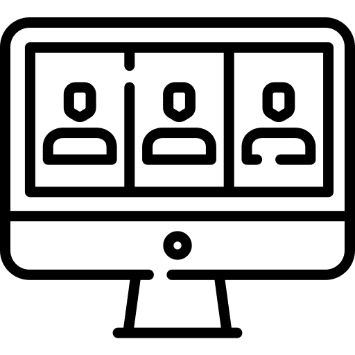 Videoconference videoconference business and finance members icon Videoconference videoconference business and finance members icon