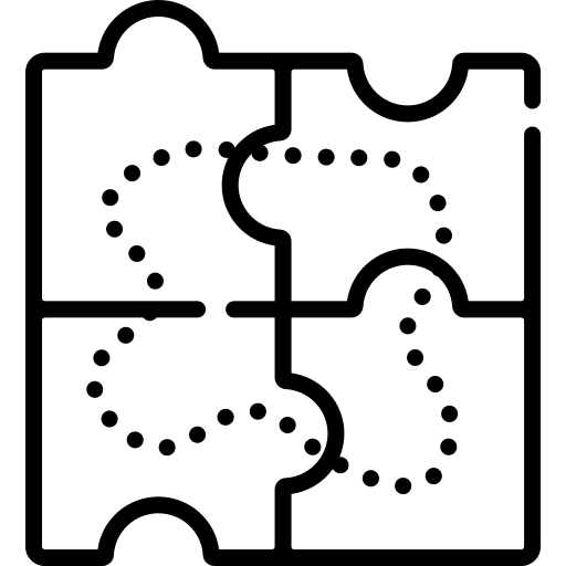 Puzzle pieces strategy plan icon Puzzle pieces strategy plan icon