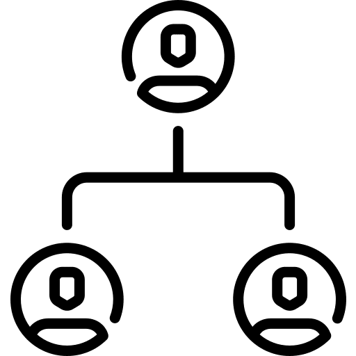 Team supervisor boss hierarchical structure icon Team supervisor boss hierarchical structure icon