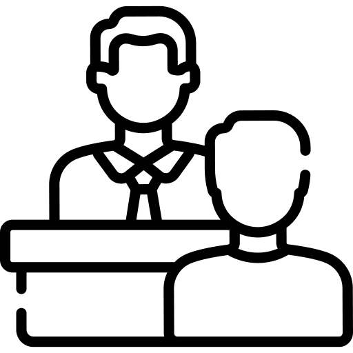 Business meeting employee worker boss icon Business meeting employee worker boss icon