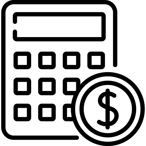 Calculator budget calculating maths icon