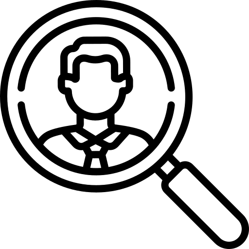 Job search business and finance user employee icon Job search business and finance user employee icon