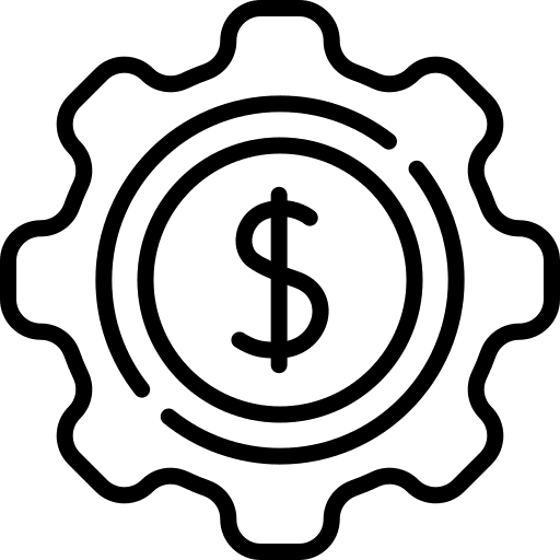 Money management money gear working icon Money management money gear working icon