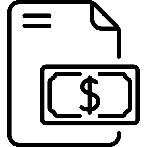 Cost budget files and folders money icon Cost budget files and folders money icon