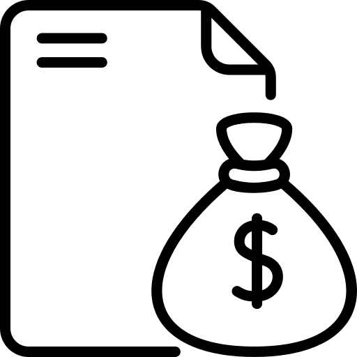 Cost files and folders business and finance money bag icon Cost files and folders business and finance money bag icon