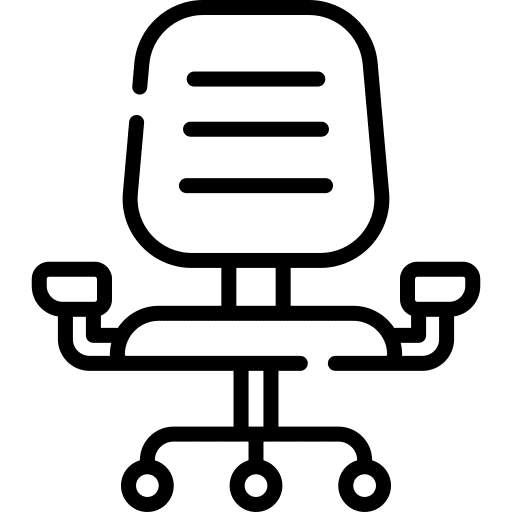 Office chair furniture and household chair working icon Office chair furniture and household chair working icon