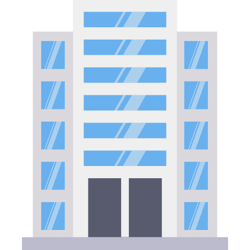 Office building architecture and city building company icon