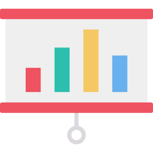 Bar chart business and finance board presentation icon