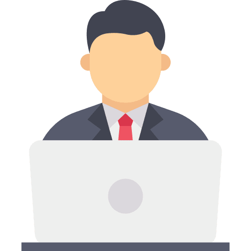 Employee professions and jobs laptop employee icon