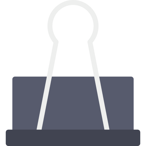 Paper clip office supplies education tools and utensils icon