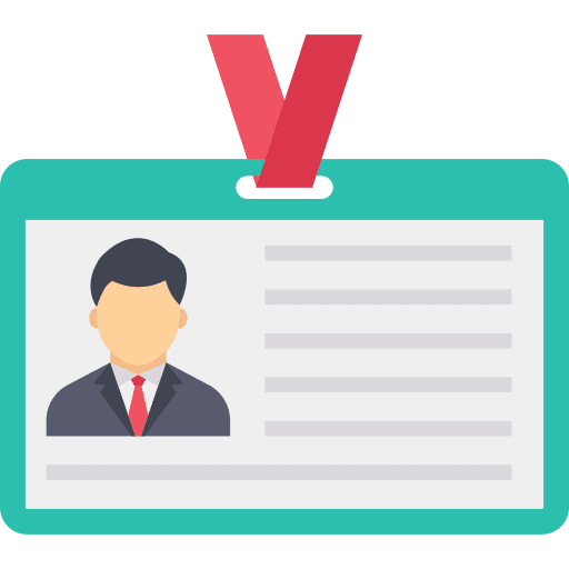 Id card admission identity id card icon