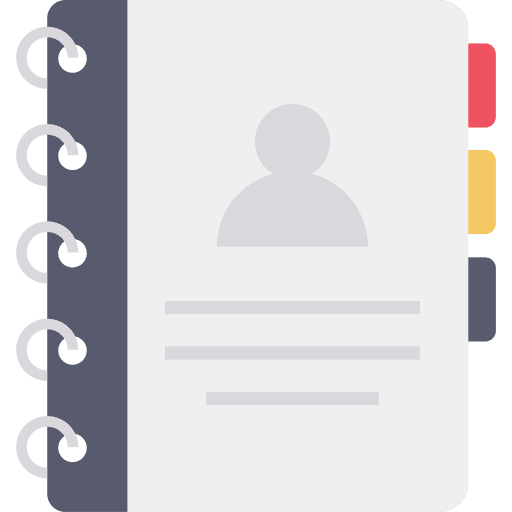 Phone book files and folders phone book communications icon