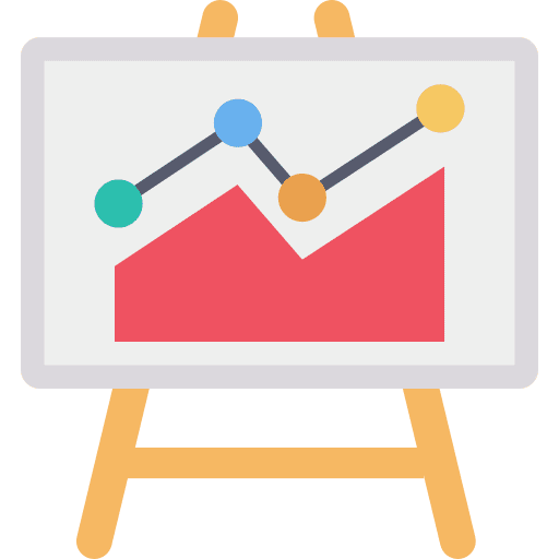 Line chart graph presentation line chart icon