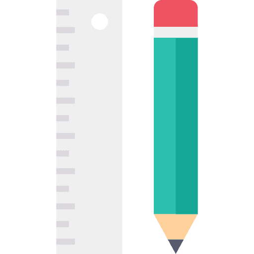 Pencil and ruler education stationery pencil and ruler icon