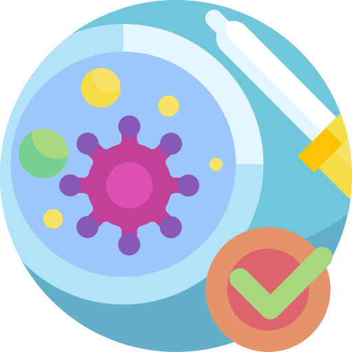 Covid investigation healthcare and medical check mark icon Covid investigation healthcare and medical check mark icon