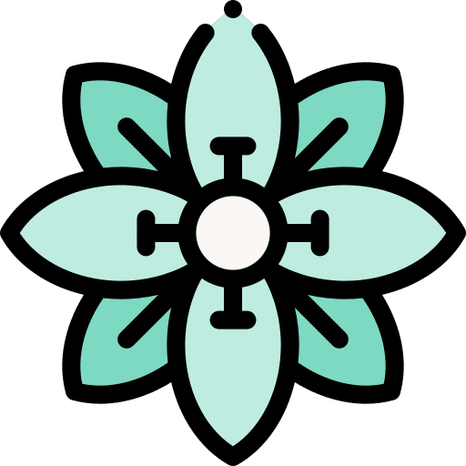 Clematis blossom botanical petals icon