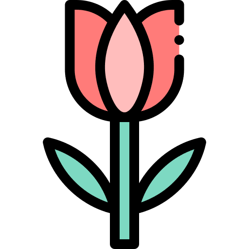 Tulip petals blossom flower icon