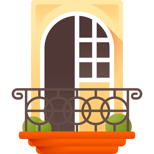 Balcony plants architecture and city veranda icon