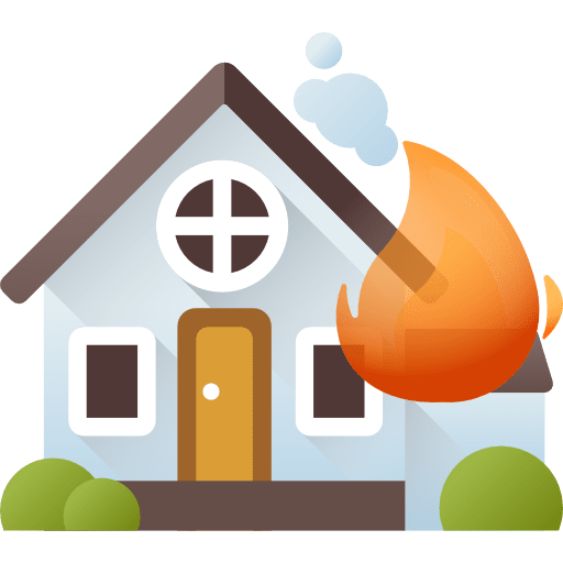 Burning house home burning house insurance icon