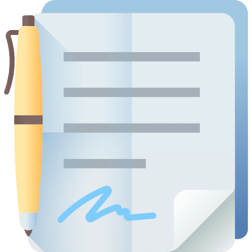 Contract pen files and folders contract icon