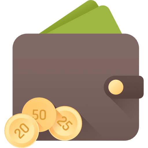 Purse currency paper bills purse icon
