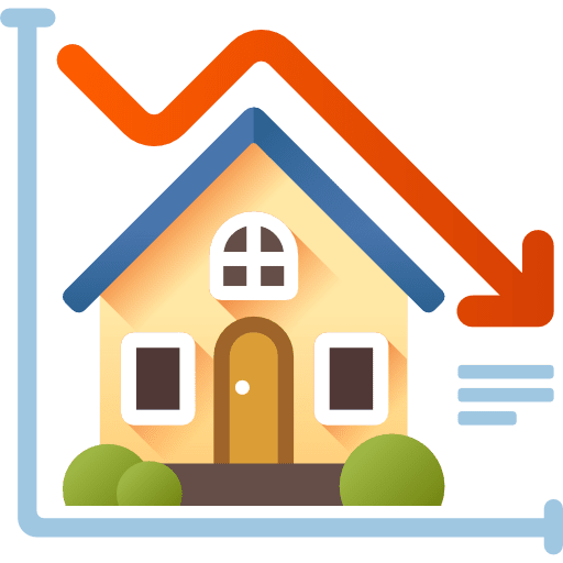 Deficit statistics diagonal arrow stats icon
