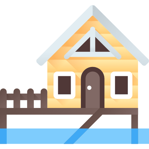 Beach house beach house water icon