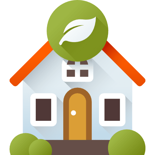 Eco house ecological home architecture and city icon