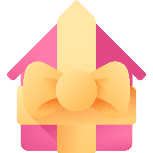 Gift buildings present property icon