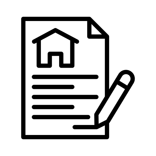 Contract real estate pen contract icon