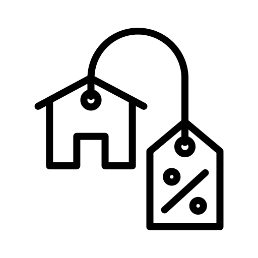 Discount real estate construction home icon