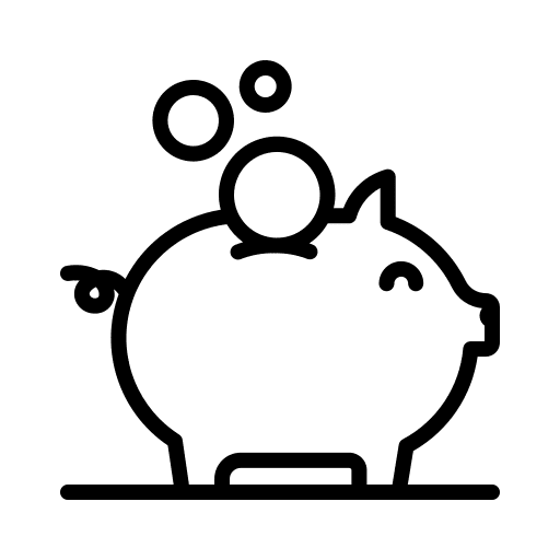 Piggy bank money save coin icon