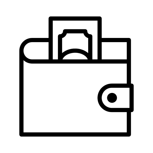 Wallet fashion money cash icon