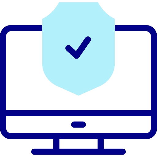 Computer shield protection padlock icon Computer shield protection padlock icon