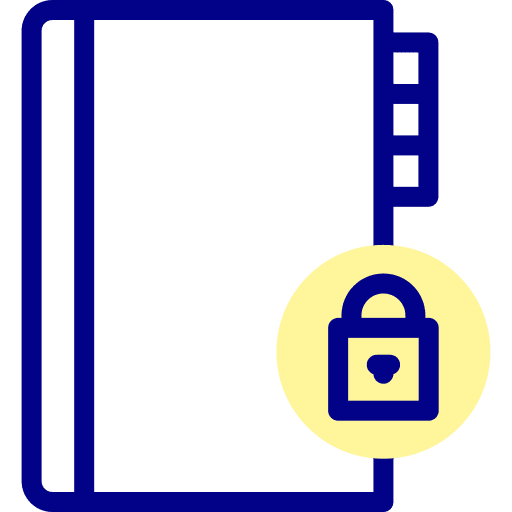 Agenda address book lock notebook icon Agenda address book lock notebook icon