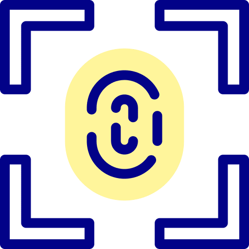 Fingerprint scanner technology security interface icon Fingerprint scanner technology security interface icon