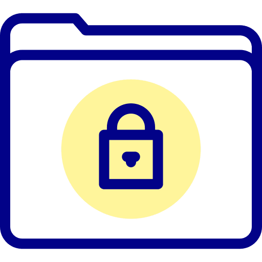 Folder online padlock protection icon Folder online padlock protection icon